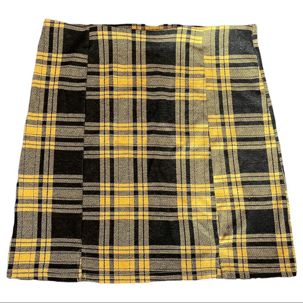 LIMONTATA [PLAID YELLOW MINI SKIRT] || SIZE S ||